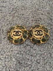 Vintage Chanel Woman’s Clip On Yellow Gold Plated Large Round Earrings