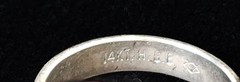 Vtg Cocktail Ring Sz 8 Brutalist 14K White Gold Plated H.G.E. Volcanic Freeform