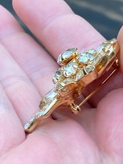 VTG Eisenberg Ice Clear Rhinestone Floral Spray Brooch And Earrings Set WOW!!!!