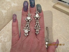 VTG Rhinestone 3 Piece Set Necklace, Bracelet and Earring Set