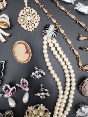 Vtg Costume Jewelry Lot Rhinetones Signed & Unsigned WEISS, JULIANA? Etc