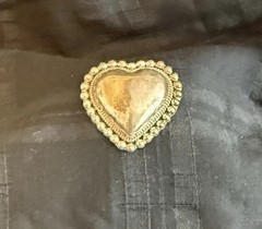 Chic Vintage 925 Sterling Silver CII Mexico Beaded Puffy Heart Brooch Old Pawn