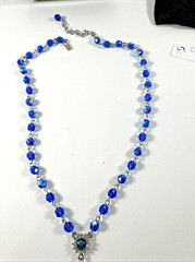 AVON DEALERS ESTATE NEW! RJ GRAZIANO BLUE Crystal Maltese Cross Necklace