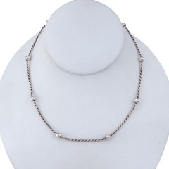 Vintage Sterling Silver 925 Bead Station Necklace 16″