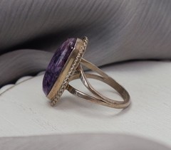 Vintage M.Lee Sterling Silver Purple Charoite Ring 5.50G / Sz 9