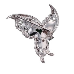 18k Gold Carved Jade Diamond Butterfly Brooch