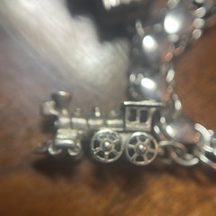 Vintage American Staring Heart Charm Bracelet 11 Charms Articulating 54.6 G 7.5”