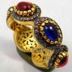 2.90ctw Rose Cut Diamond Gemstone Silver Victorian Amazing Eternity Ring Jewelry