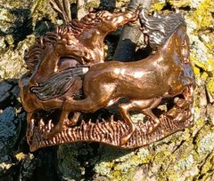 Vintage Horse Cuff The Good Collective Bronze Sterling Silver Accents Bracelet