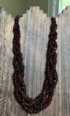 24” 3 Strand Cherry Cognac Baltic Amber Beaded Bold Statement Necklace