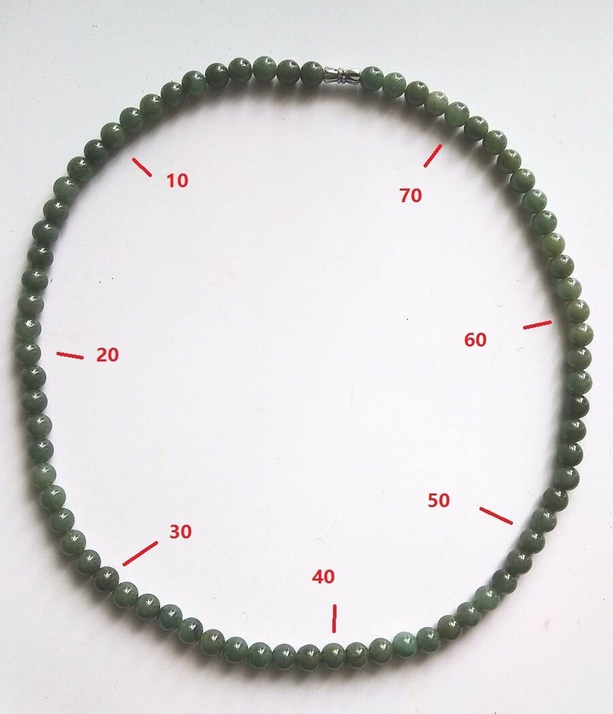 Jade AAA necklace 74 pieces 5 mm beads 23 inch long Dark green jasper jewelry US