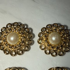 Vintage Classic Paolo Clip On Gold Tone Faux Pearl Earrings 2 Pair