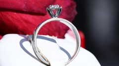 10k white gold engagement ring 0.06ct HSI1 diamond solitaire sz 5 handmade 1.4gr