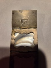 Vintage Persian Painted Mother Of Pearl Storyteller Bracelet Nickel Silver
