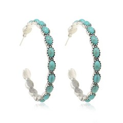 Zinc Alloy Large Oval Vintage Hoop Bohemian Earrings