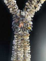 Vintage Statement Necklace Hand Strung Multi Strand Shell Beads Cluster #1