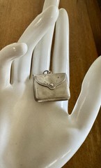 Antique Sterling silver english 1916 stamp holder envelope necklace Pendant
