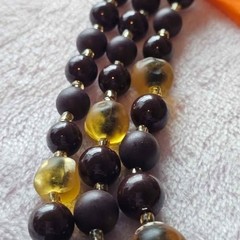 Vintage Signed Japan Triple Strand Beaded Necklace