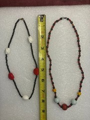 Vintage Czech Red and Black Glass Bead Necklace