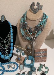 51 pc Vintage Costume Jewelry Lot Southwestern Faux Semi-Precious style Jewelry