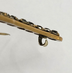 Edwardian Gold Plated with Rhinestones Brooch Bar Pin Circa 1920s