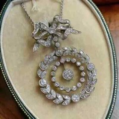 Art Deco Vintage Style 3Ct Lab Created Diamond Wedding 14K White Gold FN Pendant