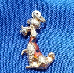 Original 14K GOLD Dog Pendant Exotic Rare Poodle Enamel Vest k9 Charm Medallion