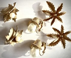Lovely Small Vintage Collection of Signed Sara Coventry Clip on Earrings/3 Pair