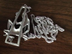 Vintage Cathedral Genuine Pewter Astrology Zodiac Sign Virgo Necklace 1970s