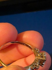 14K WHITE GOLD DIAMOND RING SIZE 7.25, WEIGHT 2.0G