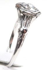 Antique Art Deco 1920’s Diamond Engagement Ring 18KW Size 6 UK-L1/2 EGL USA