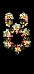 Vintage Demi-parure Juliana DeLizza and Elster Gold Tone Gray Rhinestone *Read*