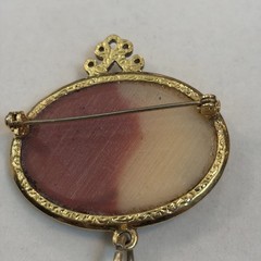 Vintage Cameo Brooch w/watch In Gold Tone By Brand Called “1928”