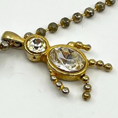 Vintage Y2K Multi-Color Rhinestone Boy & Girl Charm Ball Chain Necklace Classic