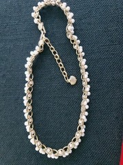 Vintage Richelieu Signed Faux Pearls Gold Choker Necklace 16-18″ ~ S7