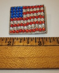 Vintage Jeweled American Flag Brooch Hat Pin Lapel Pin Patriotic USA – 1.03-in