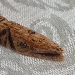 Vintage ooak Hand Carved crocodile Alligator pendant 3.5″