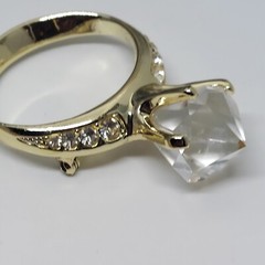 Vintage AJC Faux Diamond & Rhinestone Ring Brooch