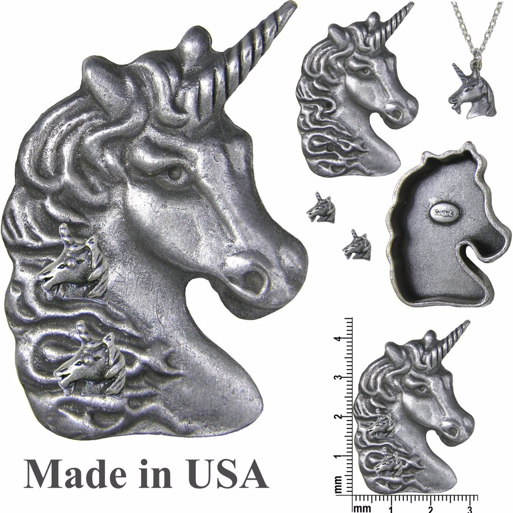 Unicorn Brooch Pin, Necklace, Earrings & Jewelry Box Set * Pewter * by Torino