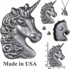 Unicorn Brooch Pin, Necklace, Earrings & Jewelry Box Set * Pewter * by Torino
