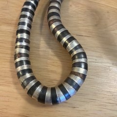 Vtg 16″ Silver Unisex Snake Chain Style Flexible Versatile Necklace~ No Clasp ~