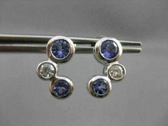 ESTATE 1.03CTW DIAMOND & AAA TANZANITE 14KT WHITE GOLD FLOATING JOURNEY EARRINGS