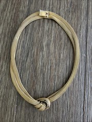 Vintage Grosse 1968 Germany Gold Tone Mesh Knot Necklace 16″
