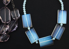 Vintage to Now Lot of 6 Mixed Materials Clear & Pastel necklaces