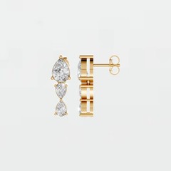 2.03 CTW Pear Lab Grown Diamond Drop Dangle Earrings Fine Jewelry
