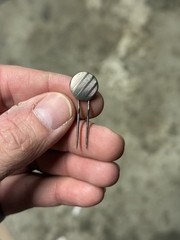 1 NOS Victorian Silver tone plate Double-pronged Hair Hat pins scarf Doily