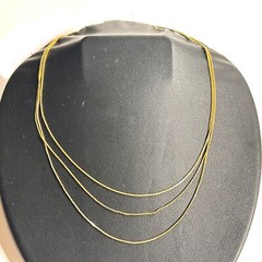 Triple Strand Gold Tone Chain Necklace Simple Elegant Made in Korea Y2K Era