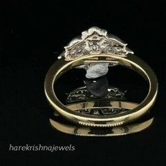 2CT Round Lab-Created Diamond Vintage Art Deco Antique Ring 14K 2-Tone Gold Over