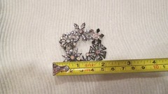 Beautiful Vintage Gunmetal Black Aurora Borealis Rhinestone Snowflake Brooch KC