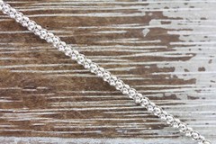 VINTAGE POPCORN STERLING SILVER 925 CHAIN LINK NECKLACE 17.75″ STAPLE LAYER